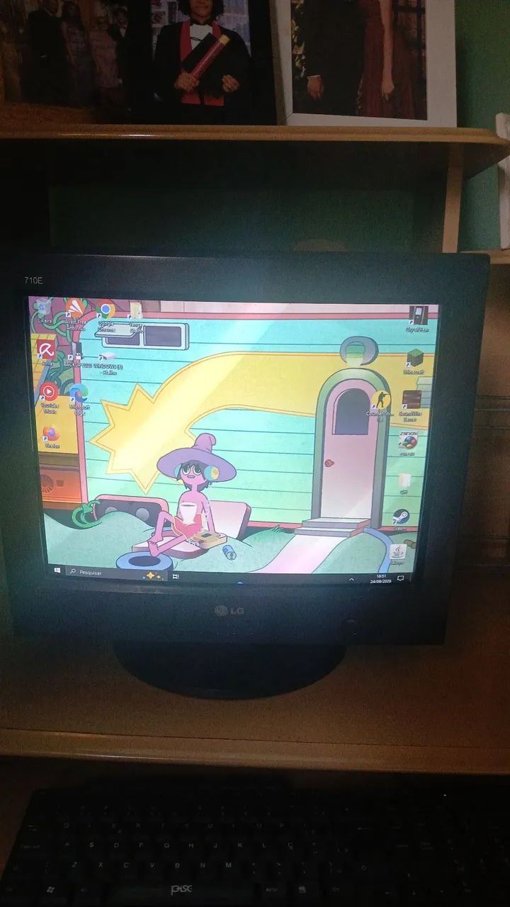 Monitor LG 710E CRT antigo funcionando perfeitamente