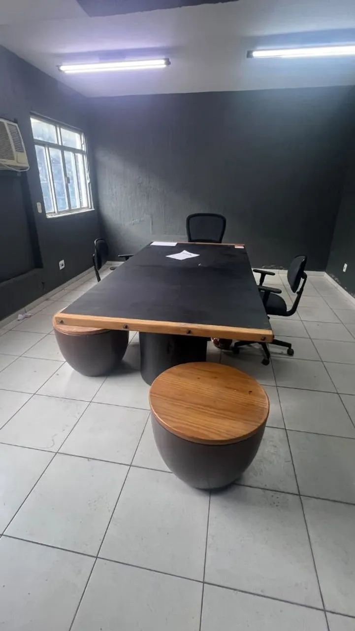 Mesa sofisticada de reunião madeira preta - Foto 2