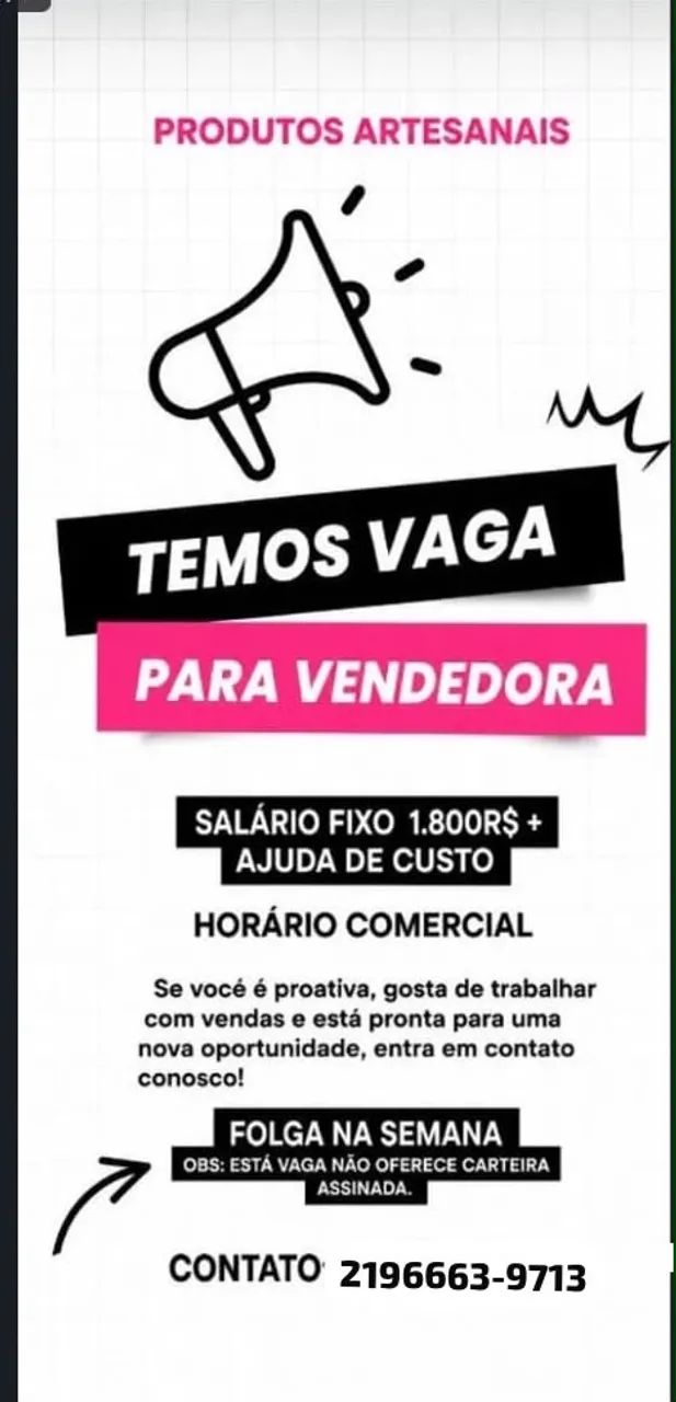 Oportunidade de emprego 