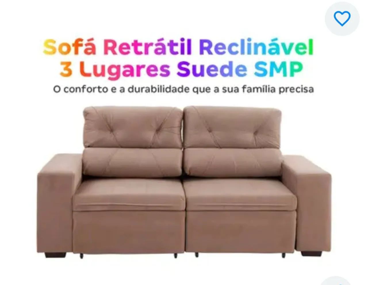 SOFÁ 3 LUGARES RETRATIL e RECLINAVEL - Foto 2