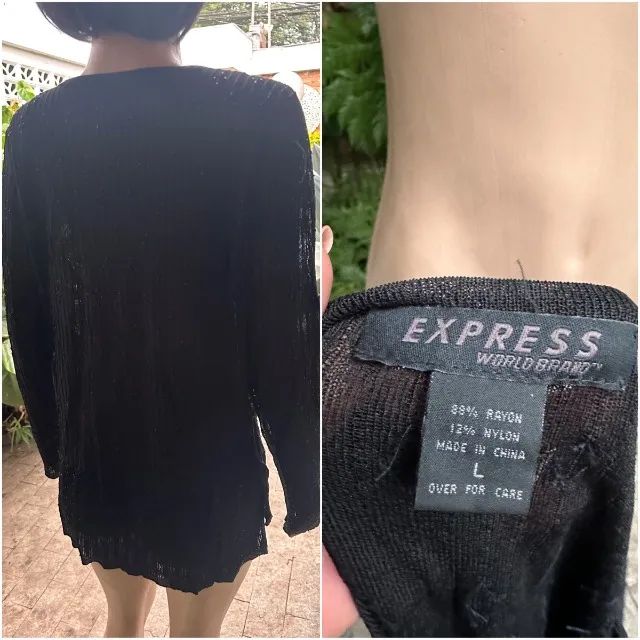 EXPESS | Blusa Transparente Preta com Brilho L - Foto 5