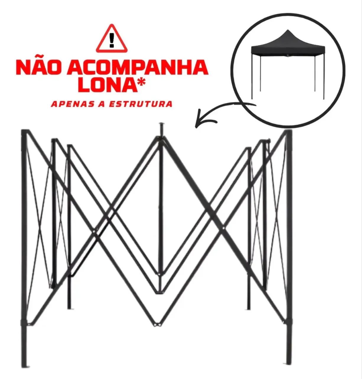 Estrutura para Tenda Sanfonada NOVA NO LACRE 