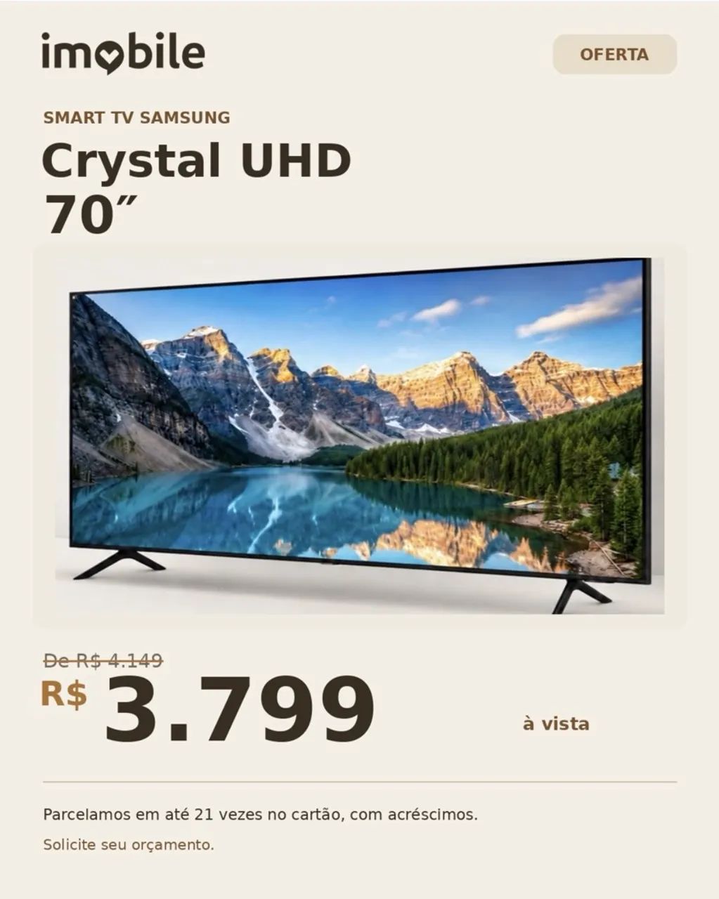 SMART TV SAMSUNG Crystal UHD 70 - Foto 2