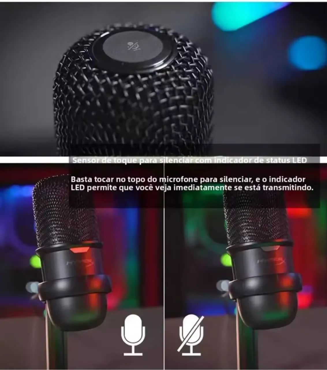Microfone HyperX SoloCast USB Condensador  - Foto 5