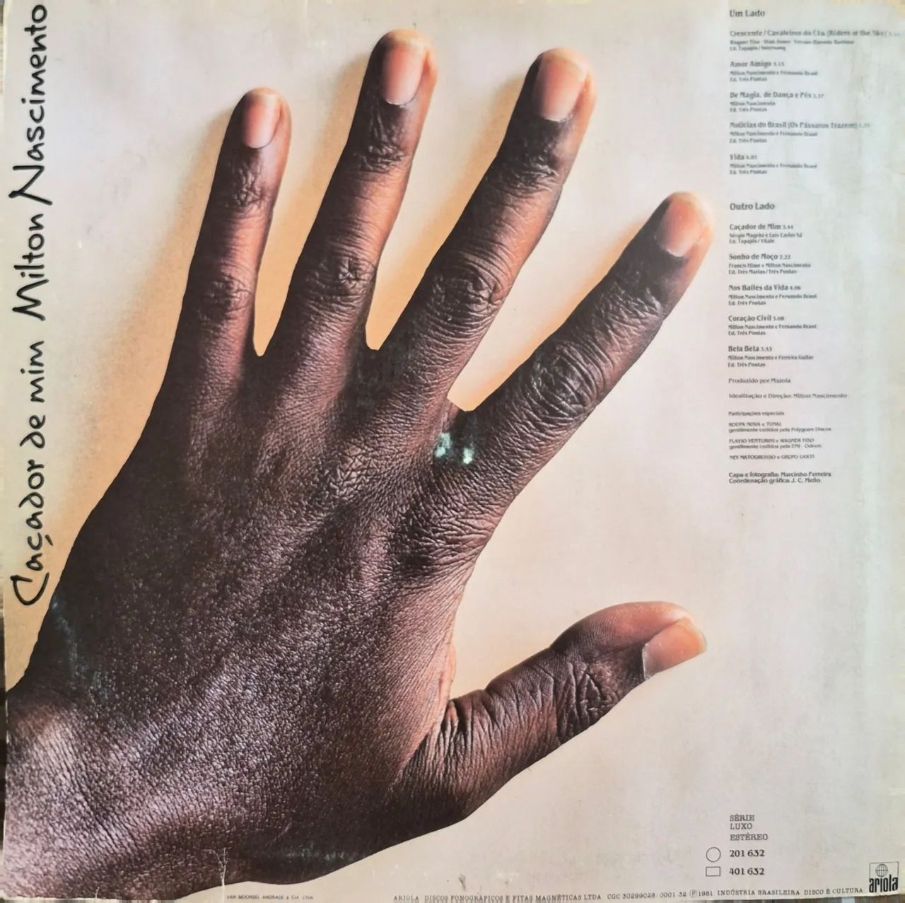 LP de Vinil Milton Nascimento Caçador de Mim 1981 - Foto 2