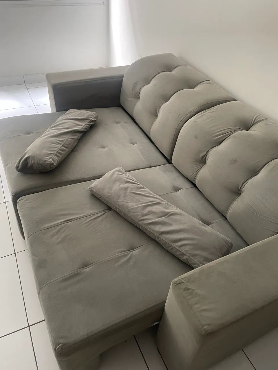Sofá Retrátil + Reclinável de 3 lugares Cinza  - Foto 3