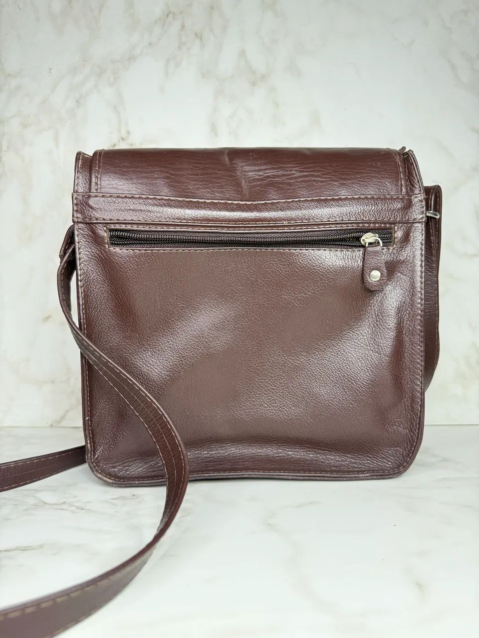 Bolsa marrom couro legítimo  - Foto 3