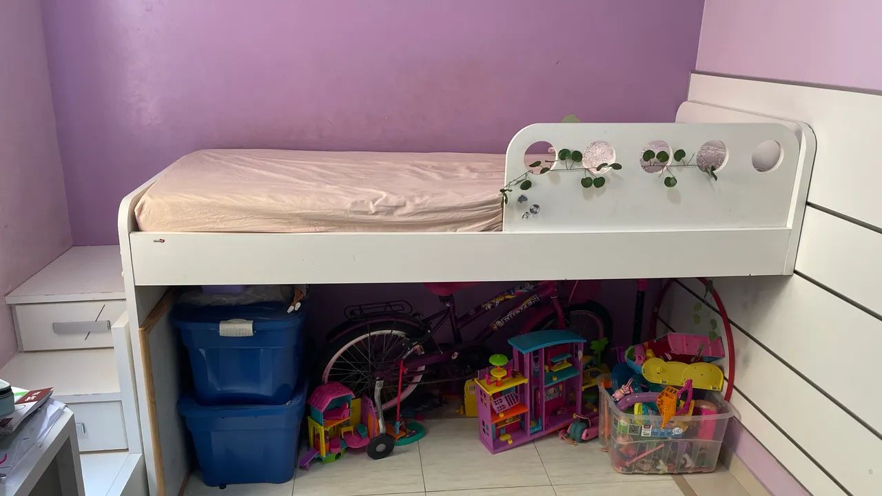 Cama móvel suspensa e infantil (madeira) - Foto 4