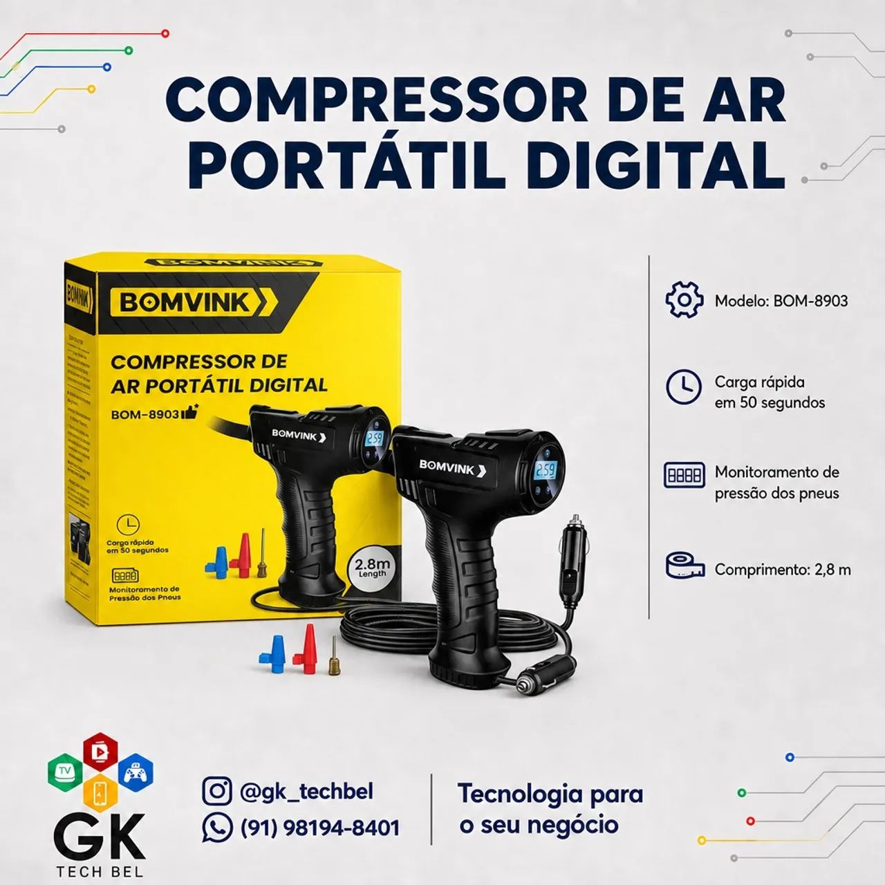 Compressor de Ar 12V (entrega gratis)