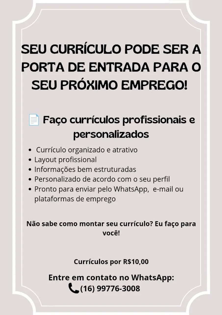 Faço currículos