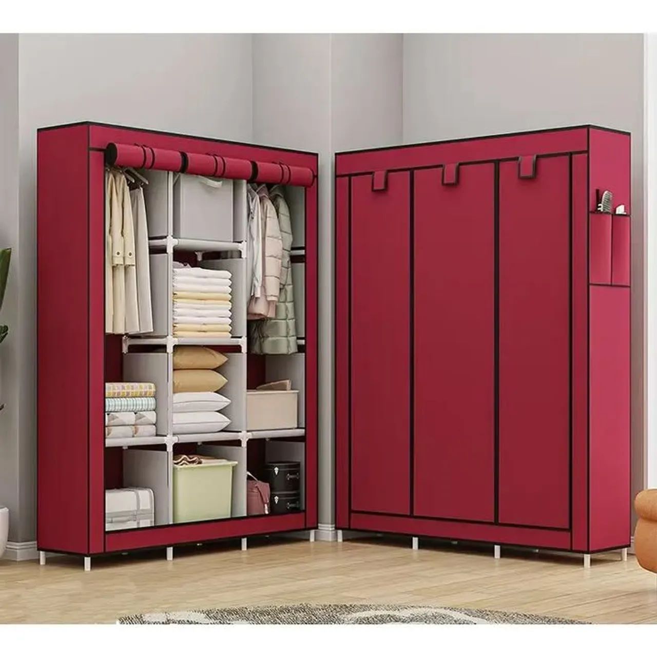 Guarda-roupa casal espaçoso com divisórias internas | Ideal para ...
