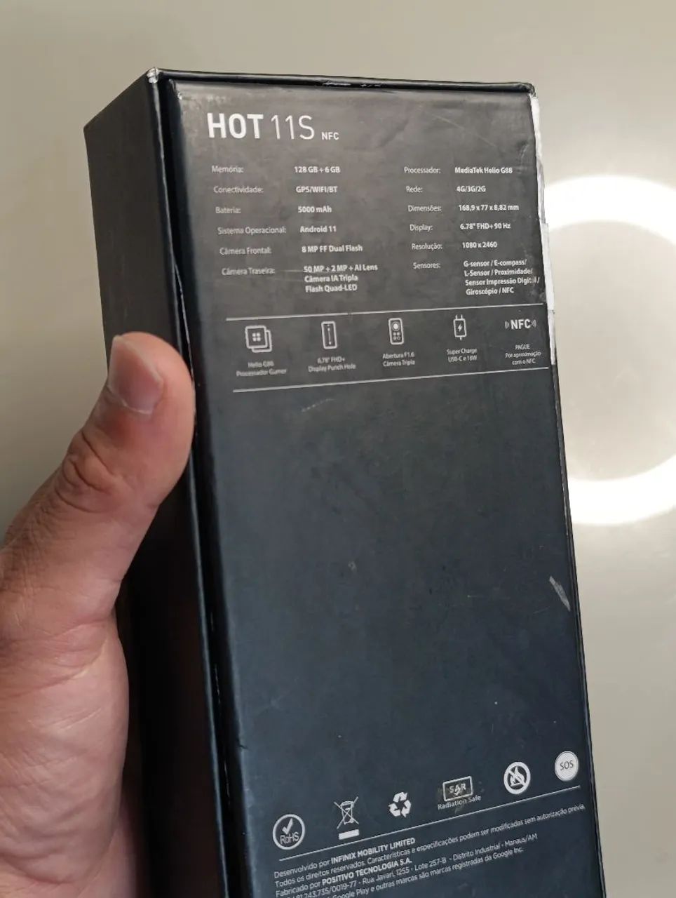 Celular infinix hot 11s 128gb câmera 50Mp NFc  - Foto 5