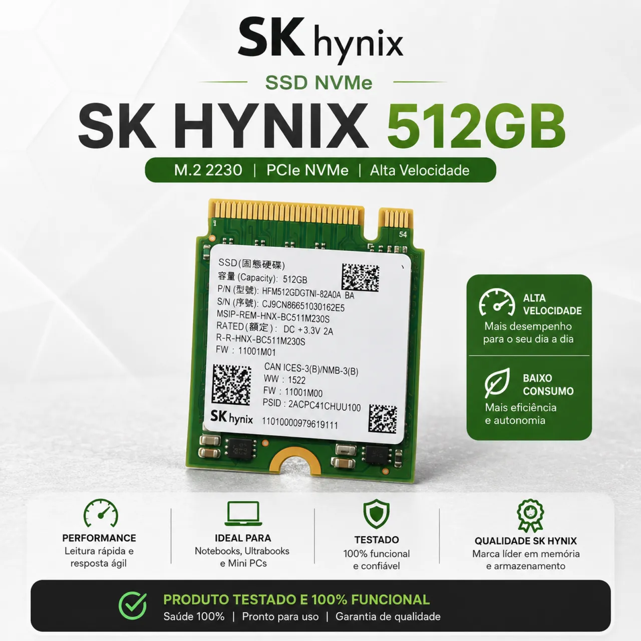 SSD NVMe SK Hynix 512GB - Armazenamento - Vila Dionisia, São Paulo