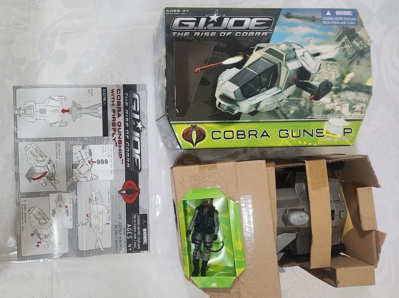 Boneco e Veículo Comandos em Ação Gi Joe Cobra Gunship