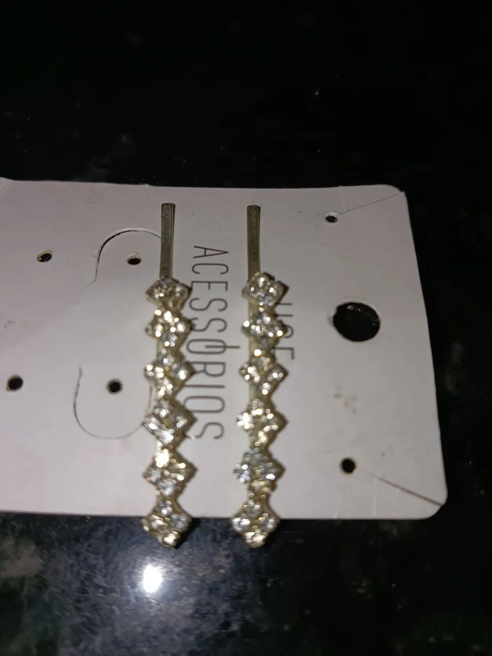 1 par de Presilhas Strass Cabelos  - Foto 4