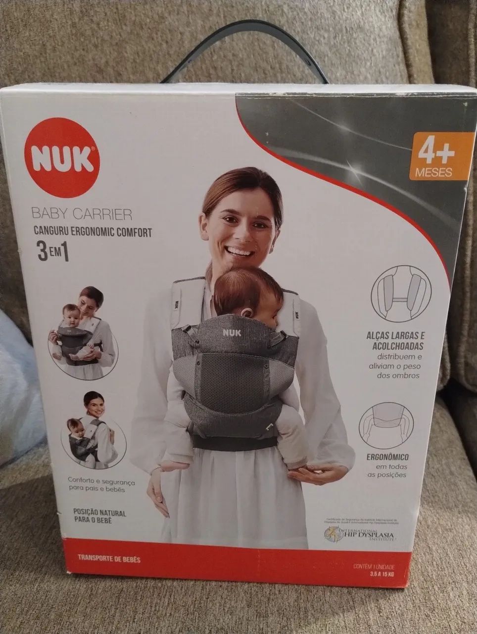 Canguru NUK 3 Em 1 Ergonômico Comfort Cinza - Foto 5