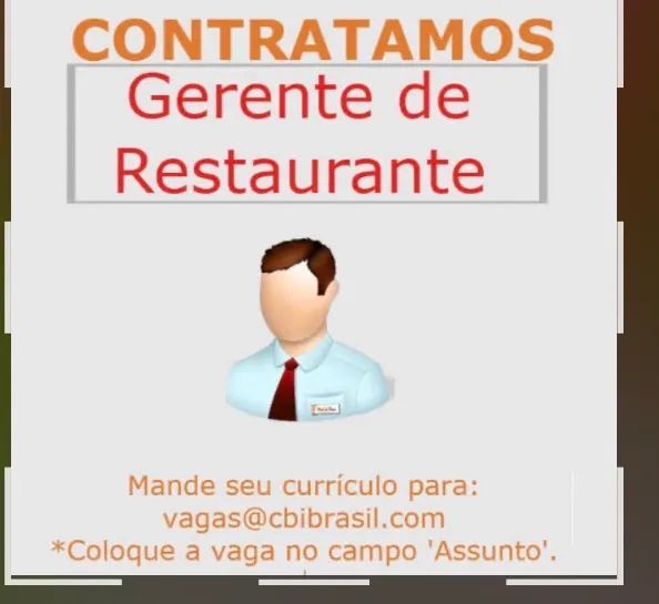 Vaga de gerente com experiência 