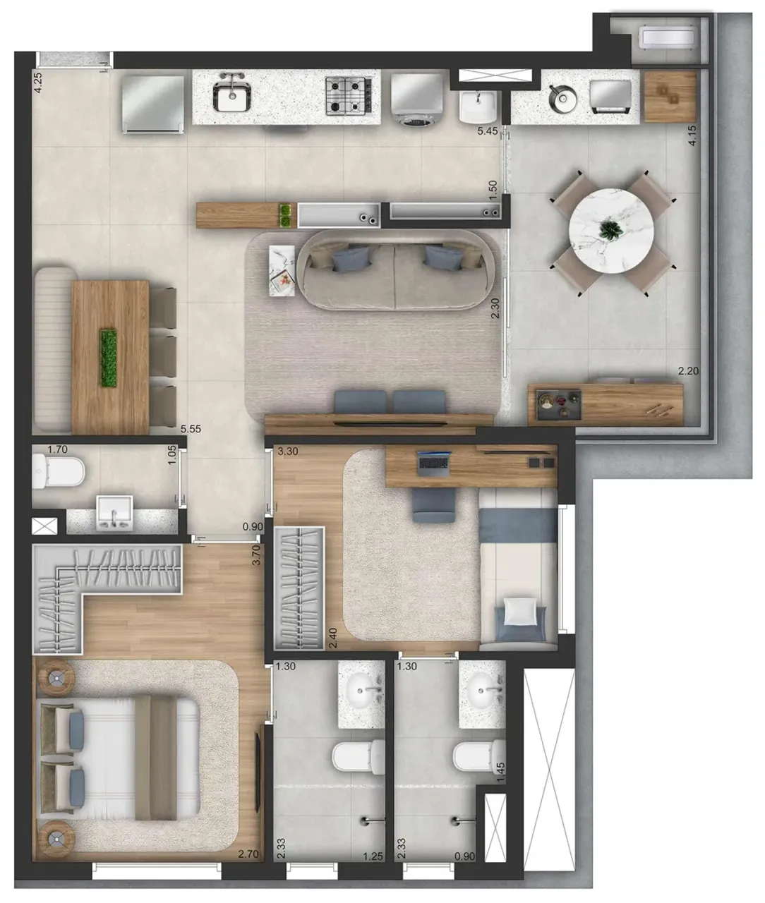 PLANTA 67m²