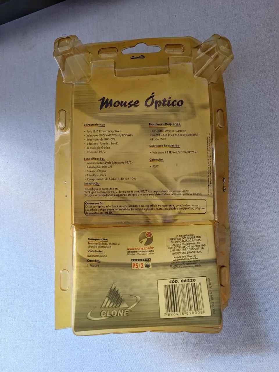 Mouse Retrô Óptico Clone PS/2 - Foto 2