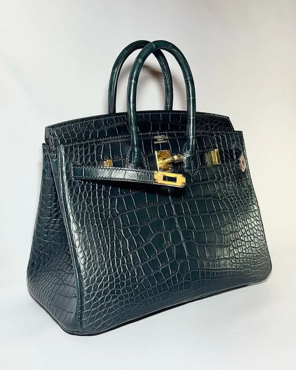 BOLSA HERMÈS BIRKIN CROCO 30/COURO VERDE/ - Foto 3