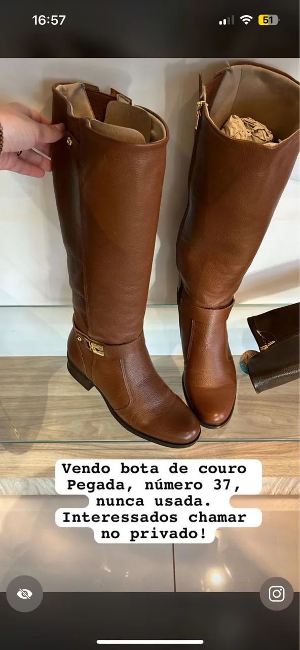 Vendo bota da pegada de couro, n?37(nunca usada)