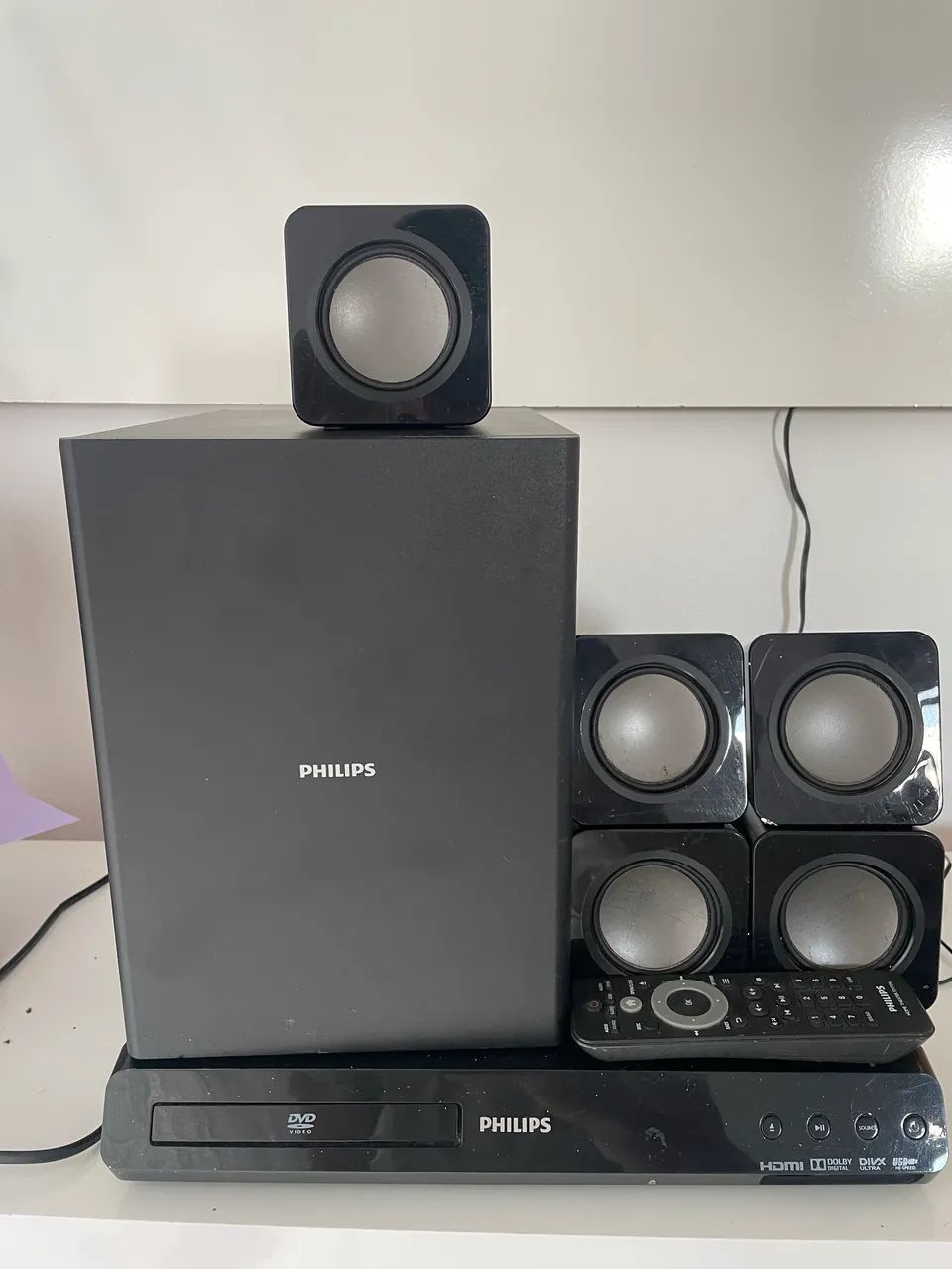 Home Theater Philips 5.1 com DVD + Controle. - Foto 2