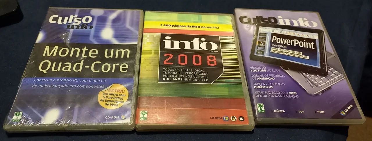 LOTE COM 03 (TRÊS) CD ROM CURSO INFO E INFO 2008