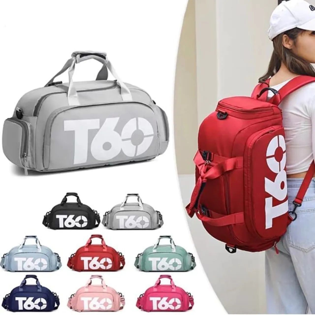 Mochila esportiva T60 costa e ombro academia ou dia a dia  - Foto 4