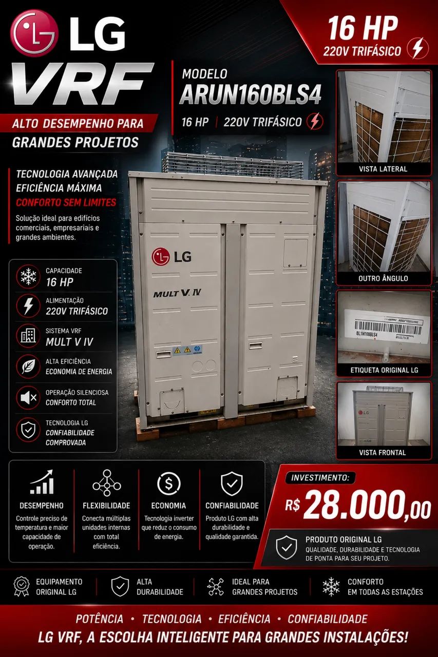 Ar condicionado VRF LG MULT V 16HP 220v