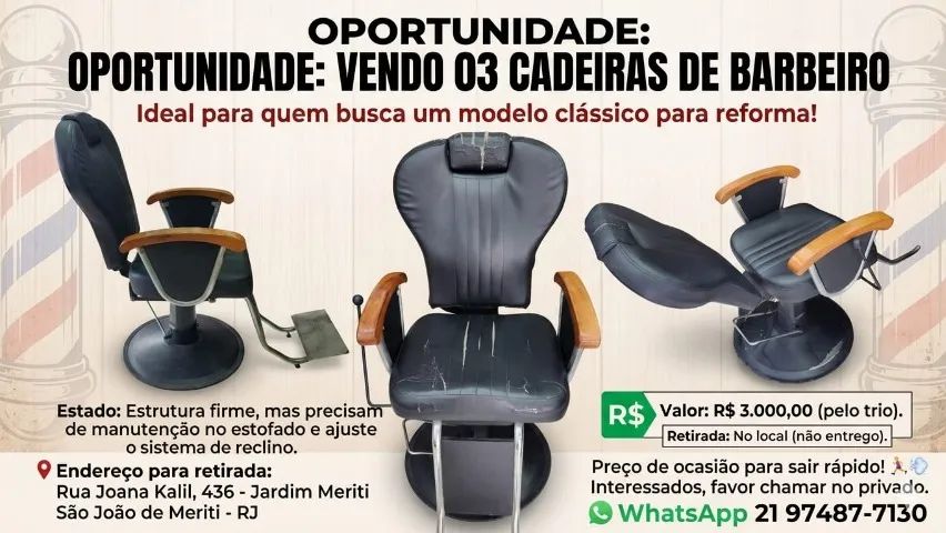 CADEIRAS DE BARBEIRO - Foto 3