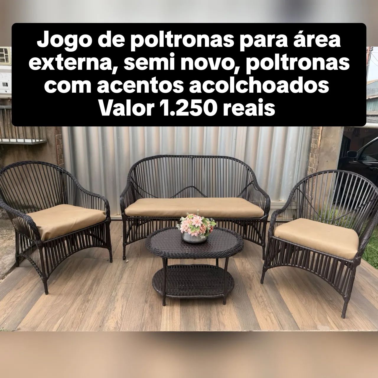 Poltronas para área externa semi novas 
