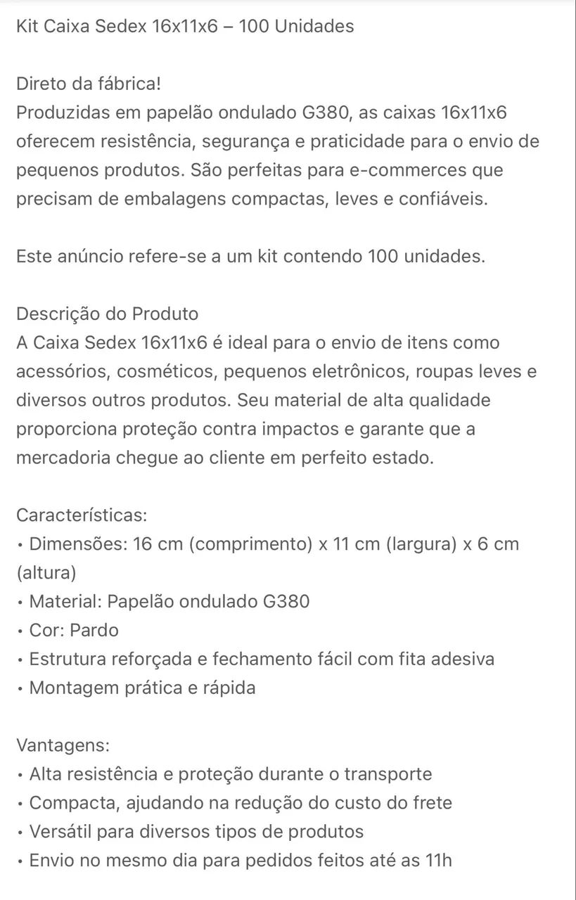 Kit caixa Sedex 16x11x6 - Foto 3