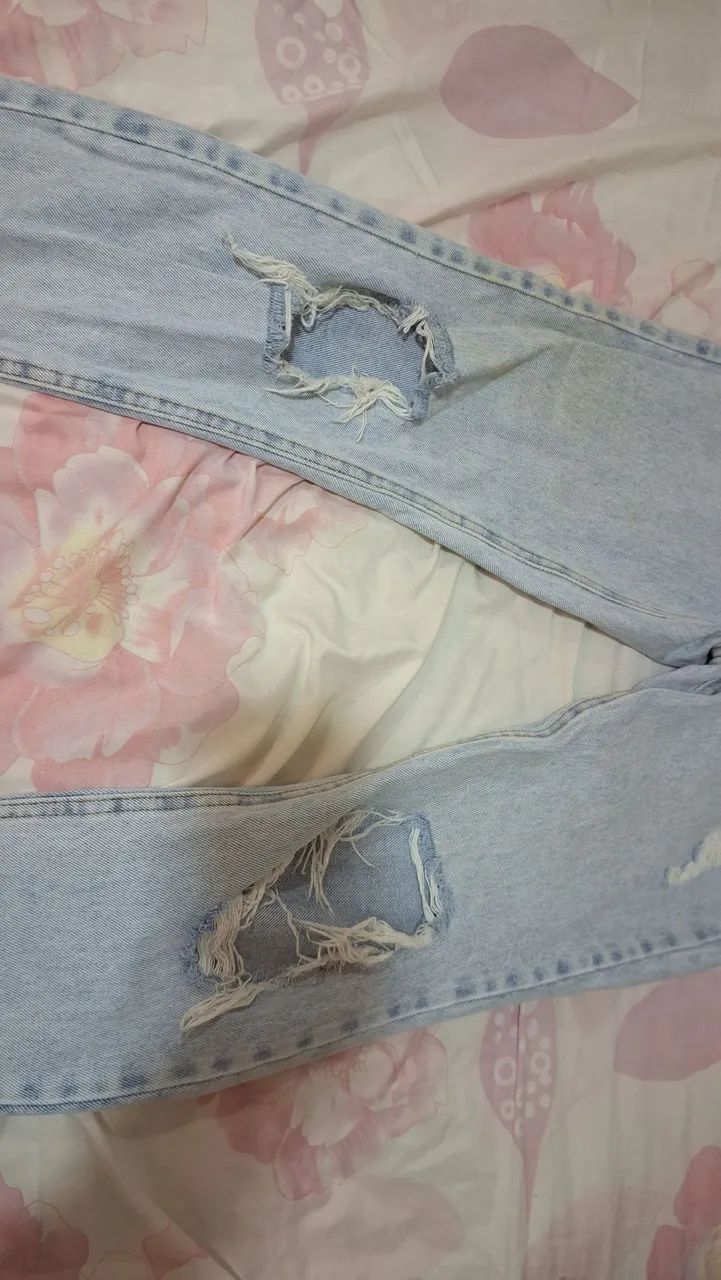 calça jeans destroyed, tamanho 34 - Foto 3