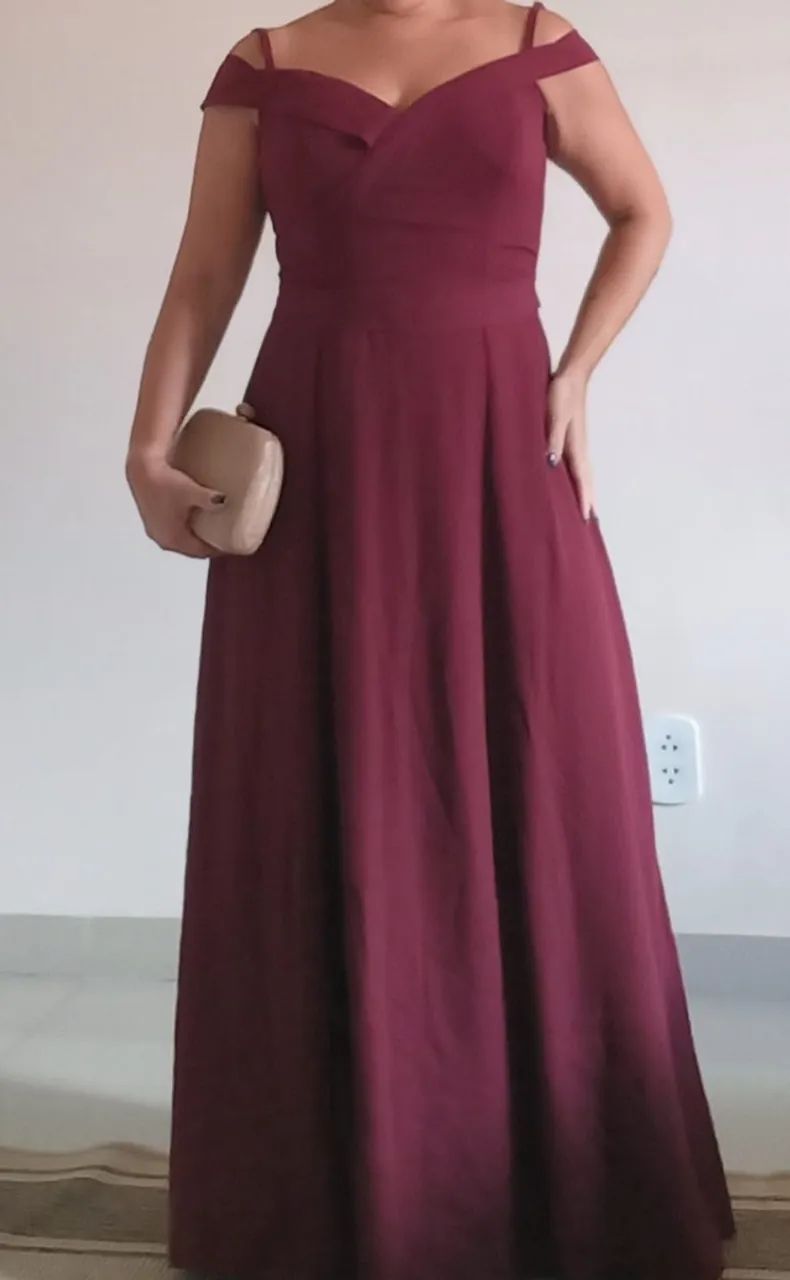 VESTIDO LONGO MARSALA