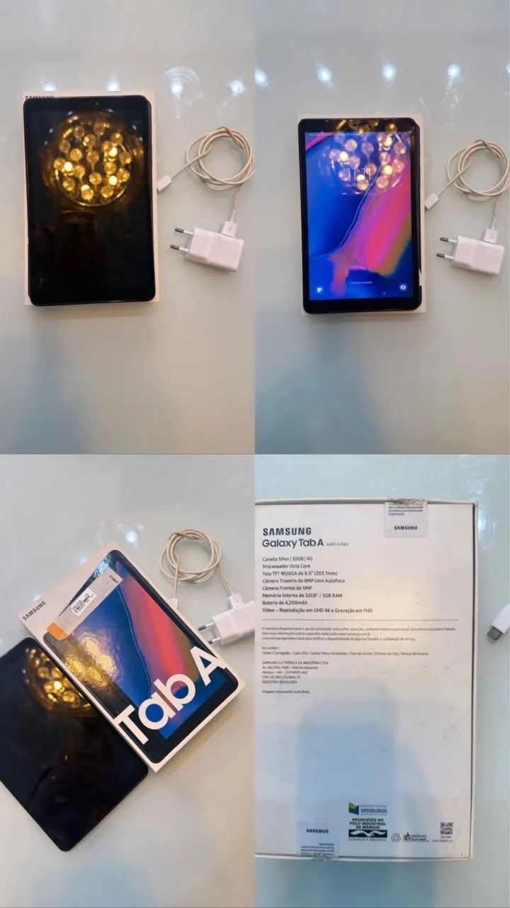 Samsung Galaxy Tab A 8.0" com S Pen 32GB, 4G e Wi-Fi