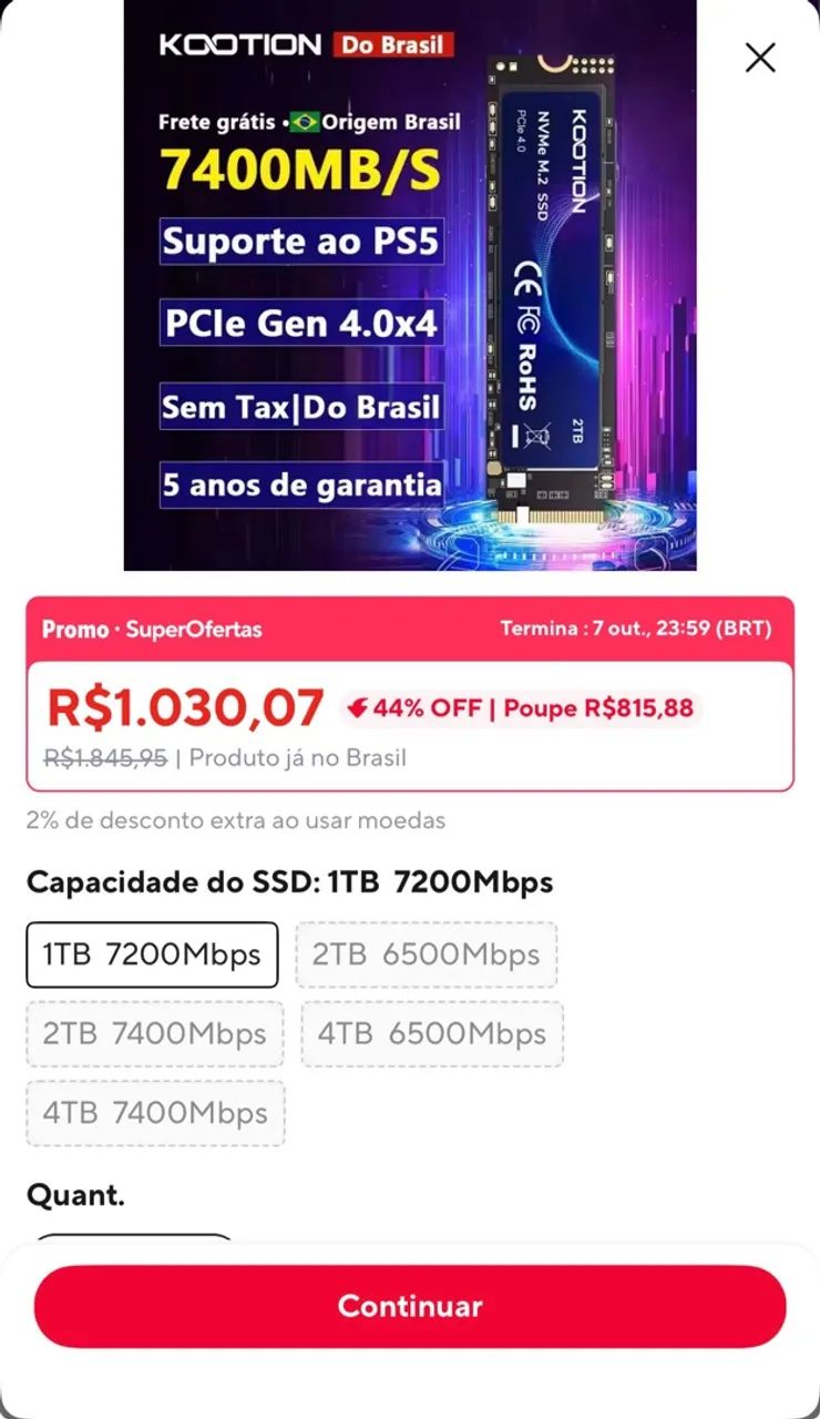 Ssd Kootion X16 plus para PS5 - Foto 2
