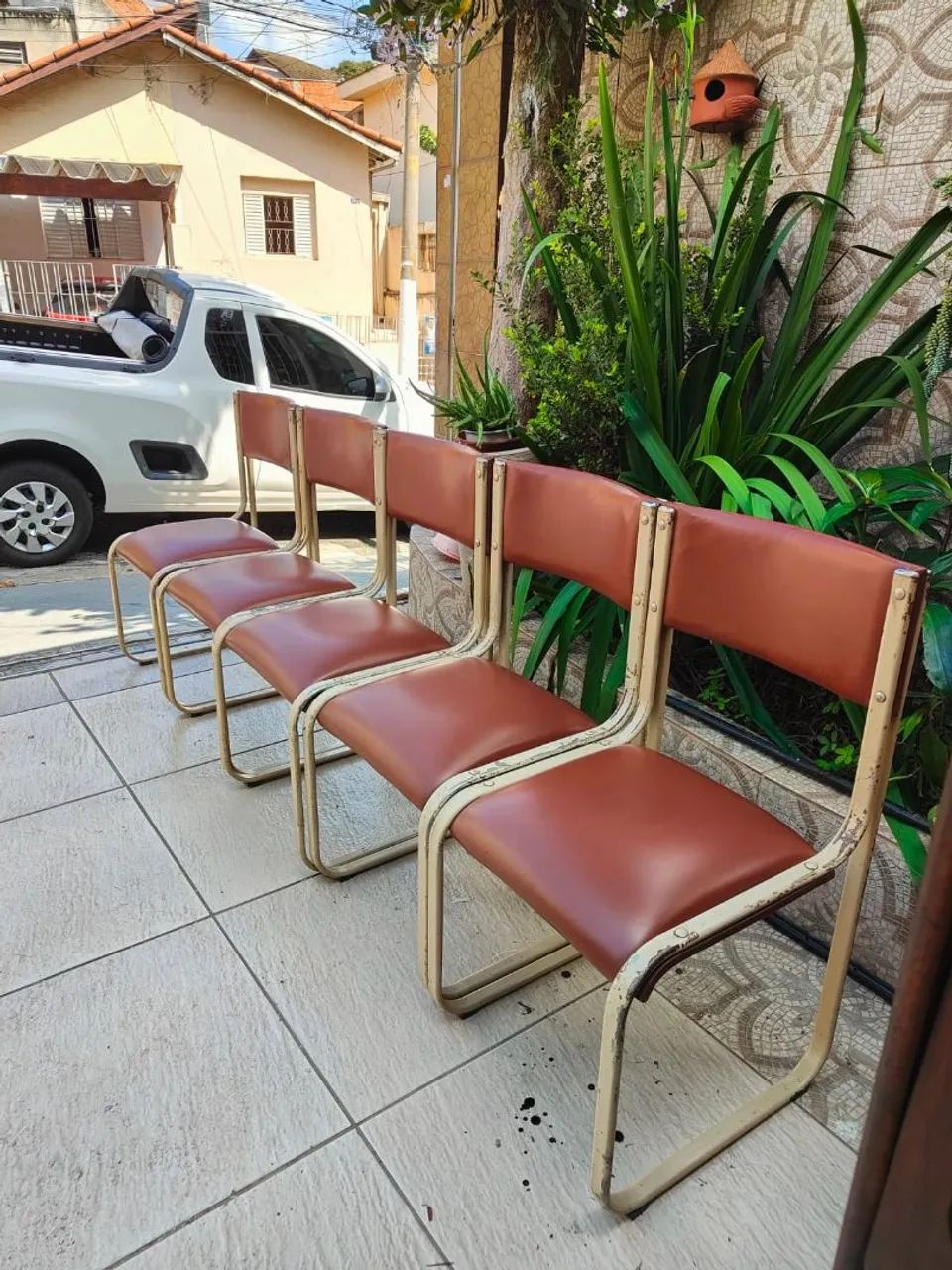 Cadeiras vintage em ferro tubular | Década de 70 - Foto 2