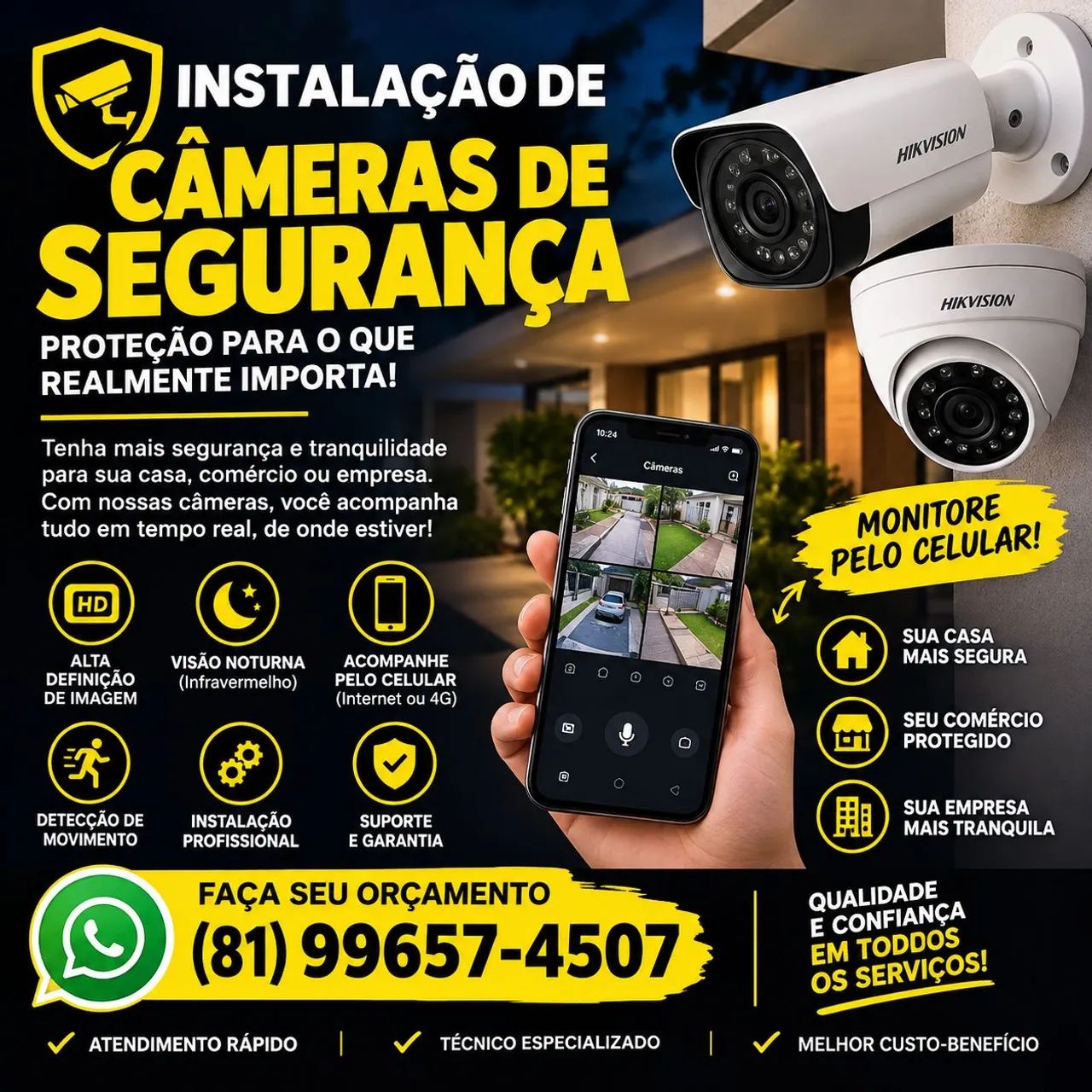 Instalação de cameras de segurança