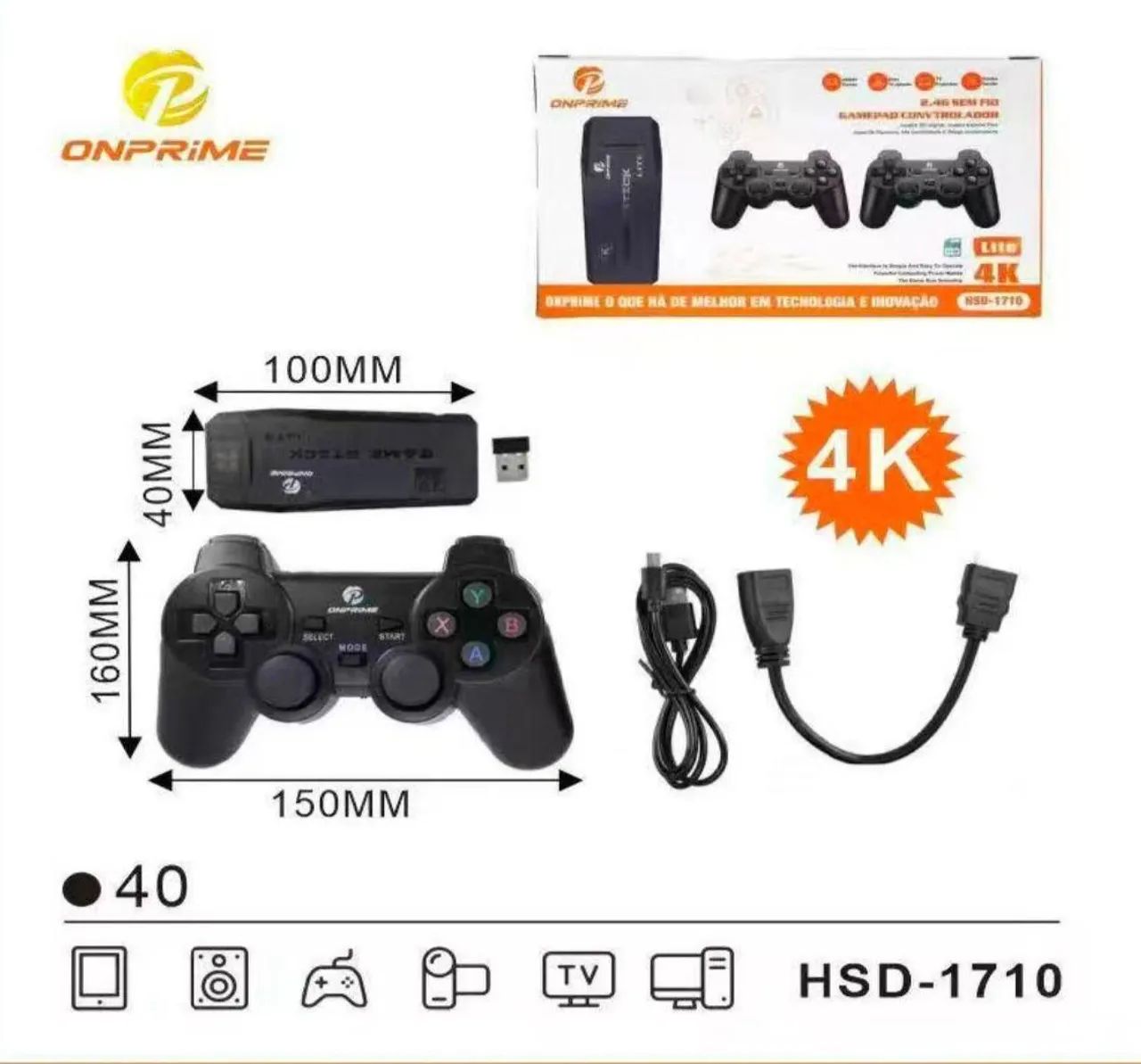 Game stick retrô com 2 controles - Foto 4