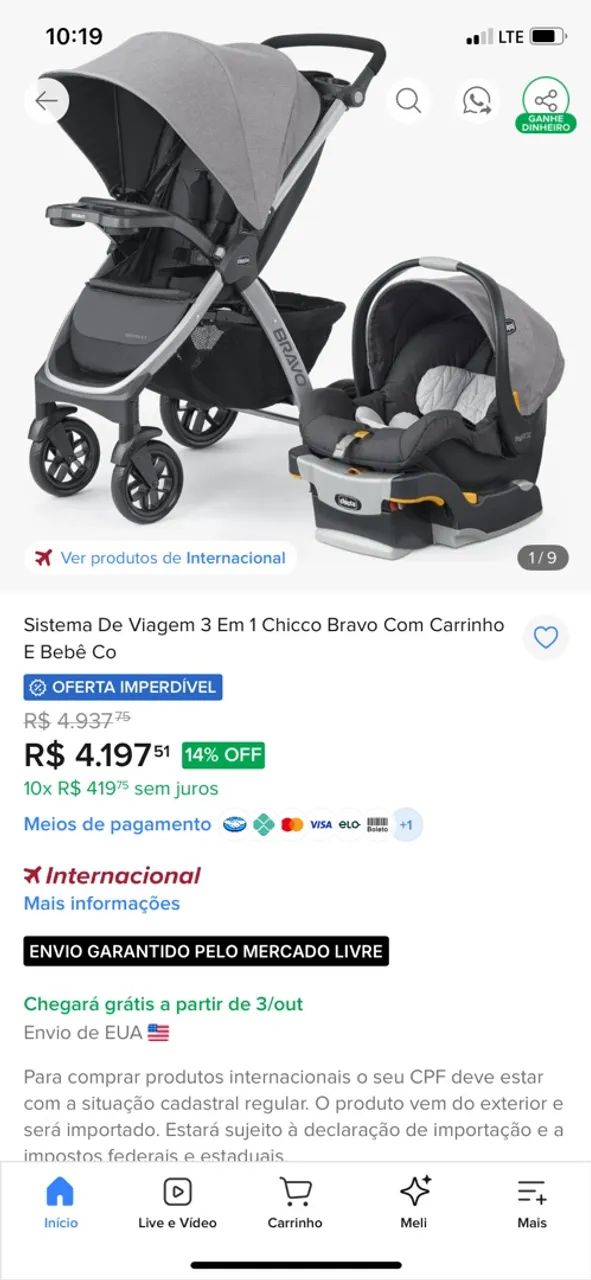 Carrinho de bebê Chicco Bravo - Foto 5