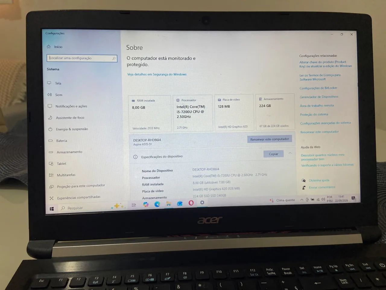 Notebook Acer Aspire i5 | 8GB RAM  - Foto 2