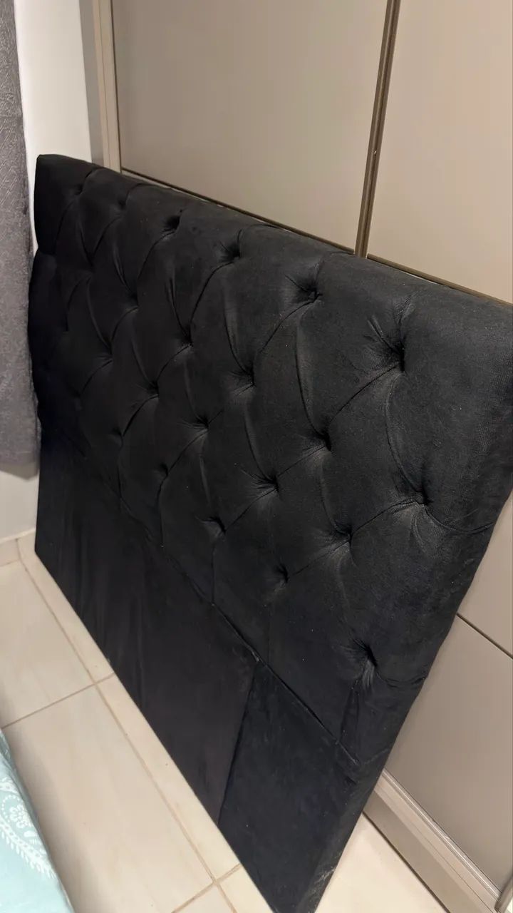 Cabeceira cama casal preta