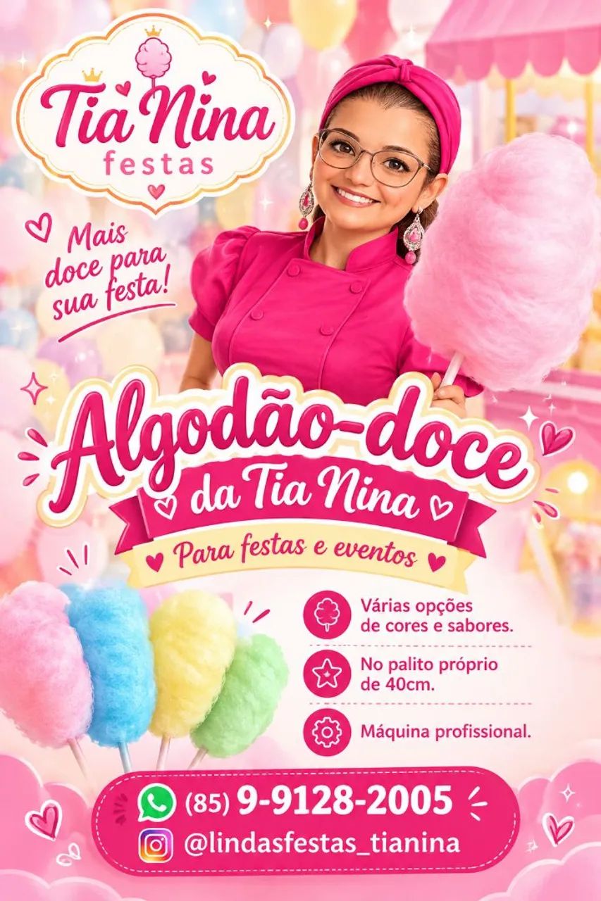 Tia Nina festas, Algodão doce e pipocas 