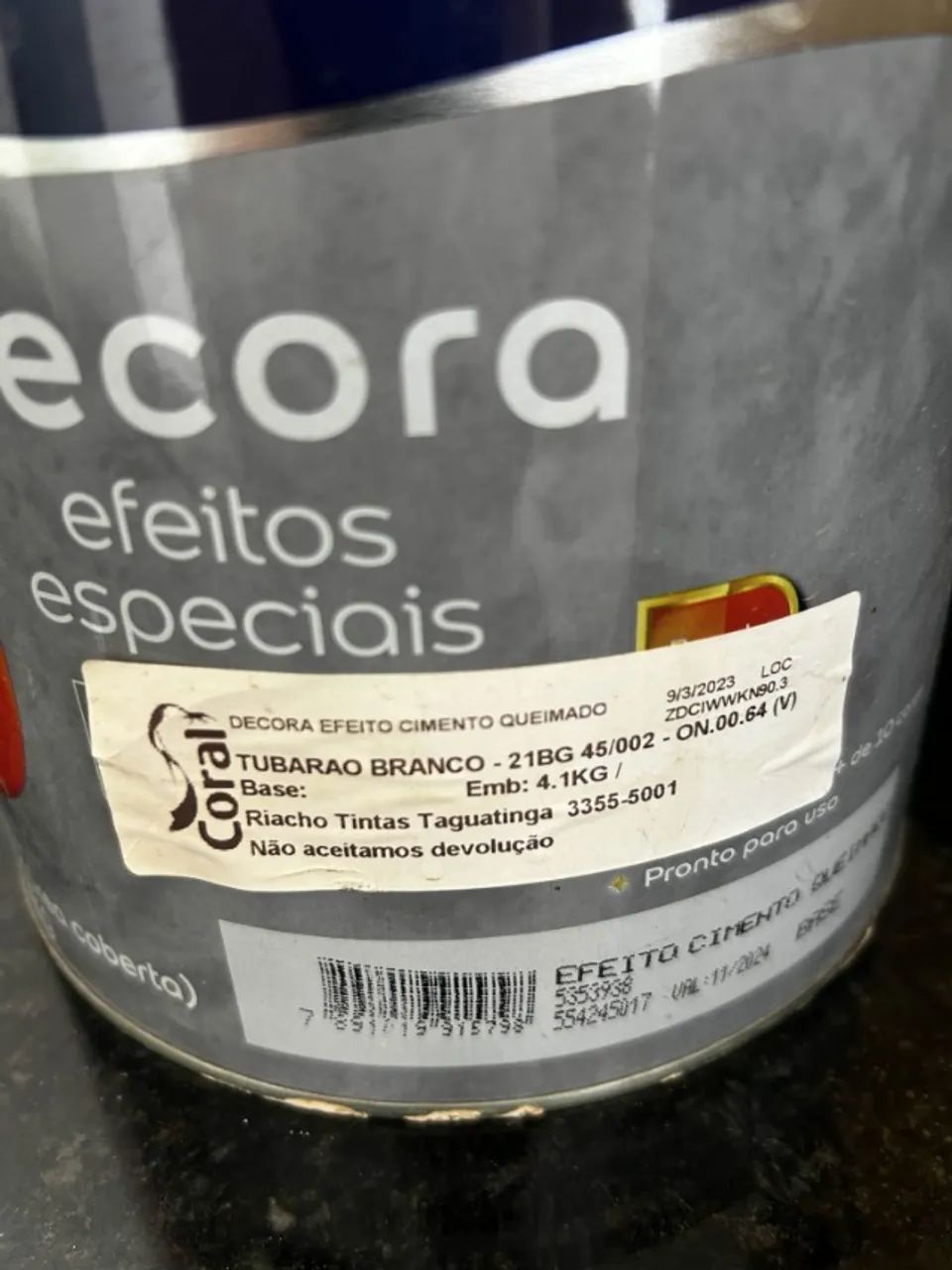 Tinta Coral Cimento Queimado - Branco Gelo - 3/4 - Vencida - Foto 2