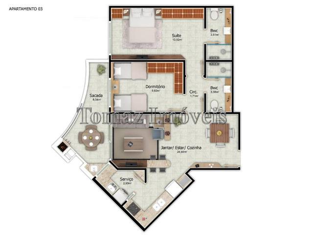 Apartamento com vista para o mar, ótimas áreas comuns, no centro de Imbituba/SC - Foto 2