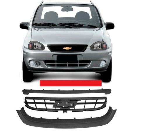 Grade Central Inferior E Superior Corsa Classic 09 10 Preta sem logo emblema dsd