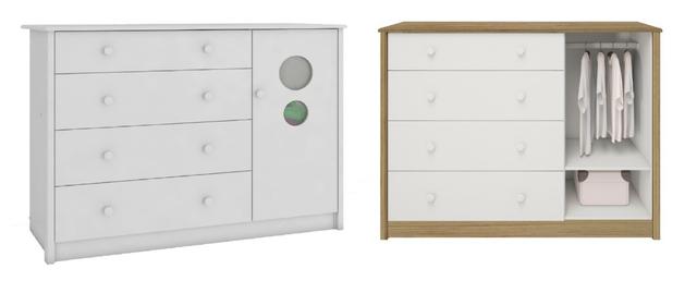 Frete Grátis* Cômoda Infantil 4 Gavetas 1 Porta - Master Lipe *NOVO - Foto 3