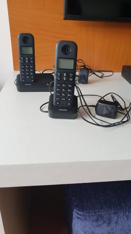 Telefone sem fio Philips com 2 bases e identificador de chamadas - Foto 2