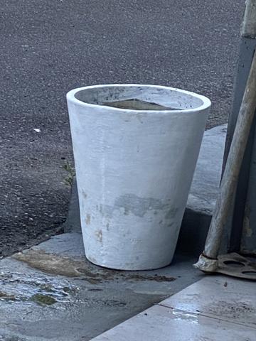 Vasos e cimento para planta