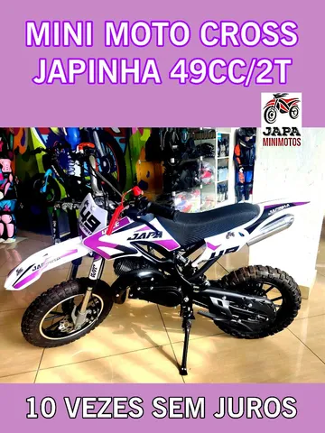 Japa Mini Motos - Mini Moto Cross Ferinha Partida Elétrica 49cc/2t Azul